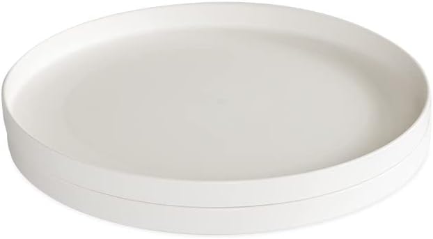 Food-Grade Plastic Dinner Plate – 10 Inch Large Flat Plate, Microwave Safe, 2-Piece Set
