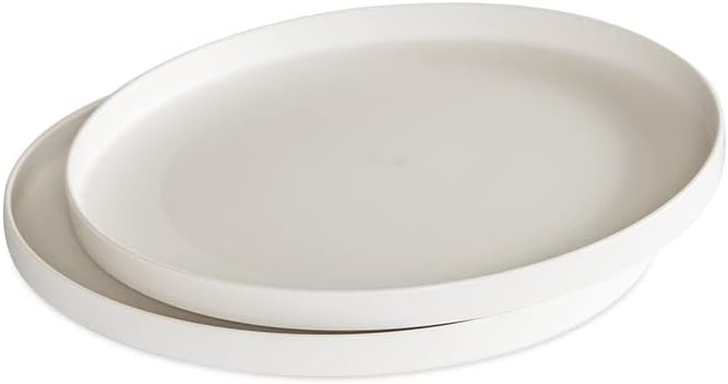 Food-Grade Plastic Dinner Plate – 10 Inch Large Flat Plate, Microwave Safe, 2-Piece Set