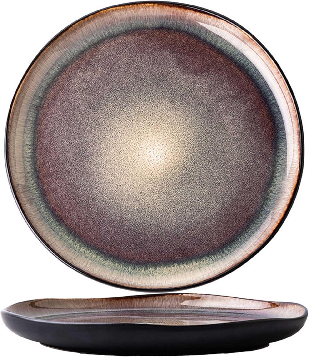 Glazed Ceramic Dinner Plate – Large Flat Plate for Main Course, Pasta, Steak, Salad & More